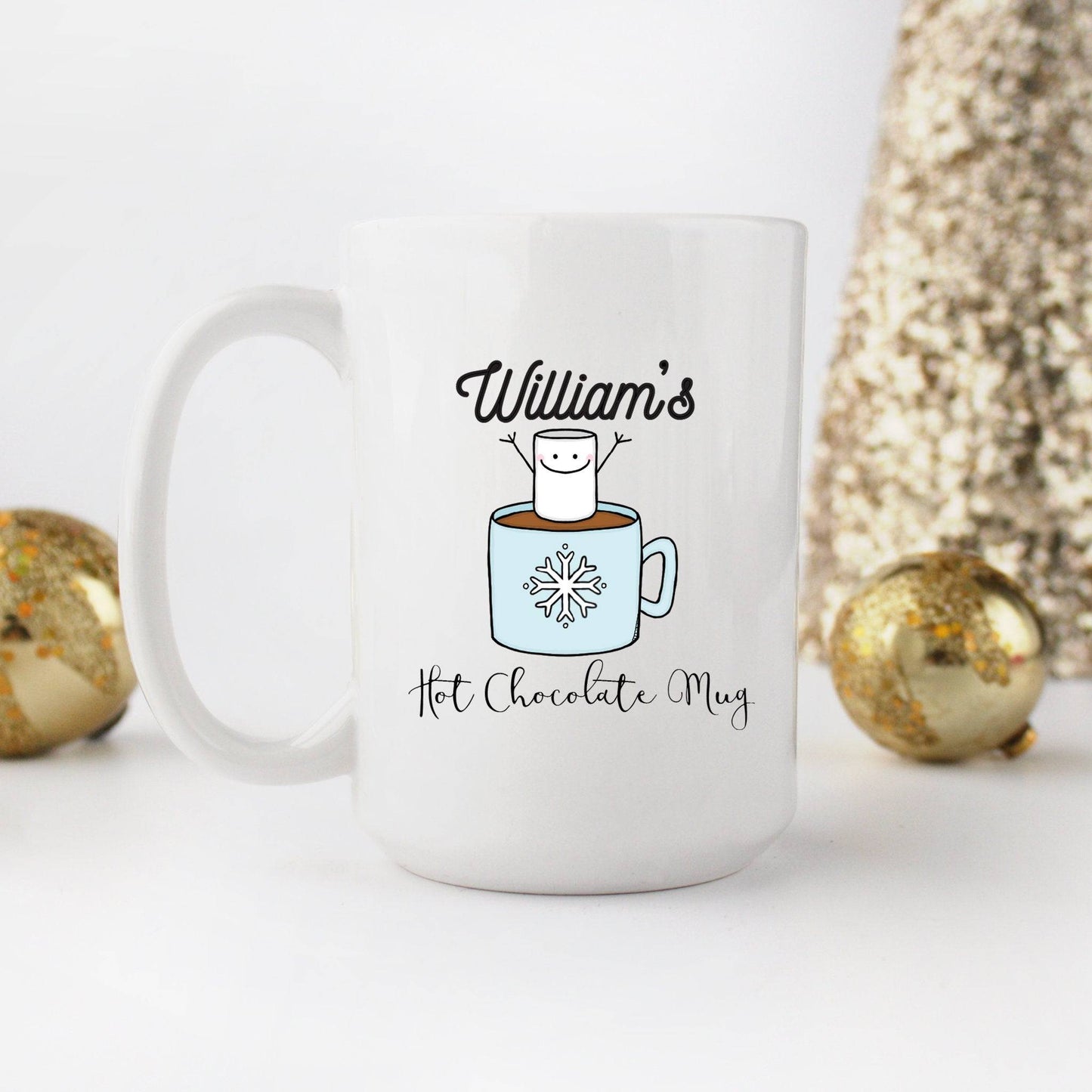 Personalized Hot Chocolate Mug | Blue Design