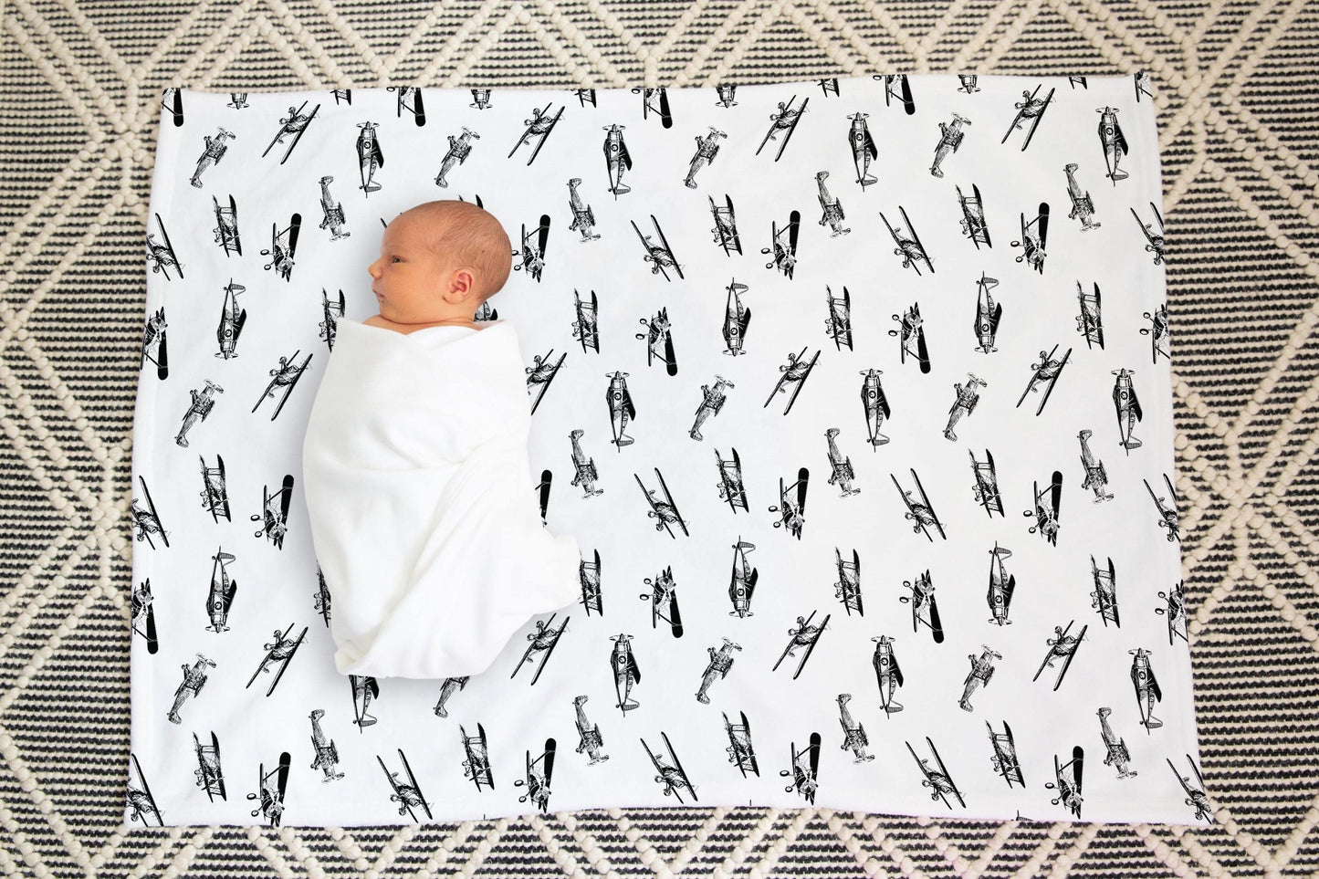 Airplane Baby Blanket - Baby Boy Blanket