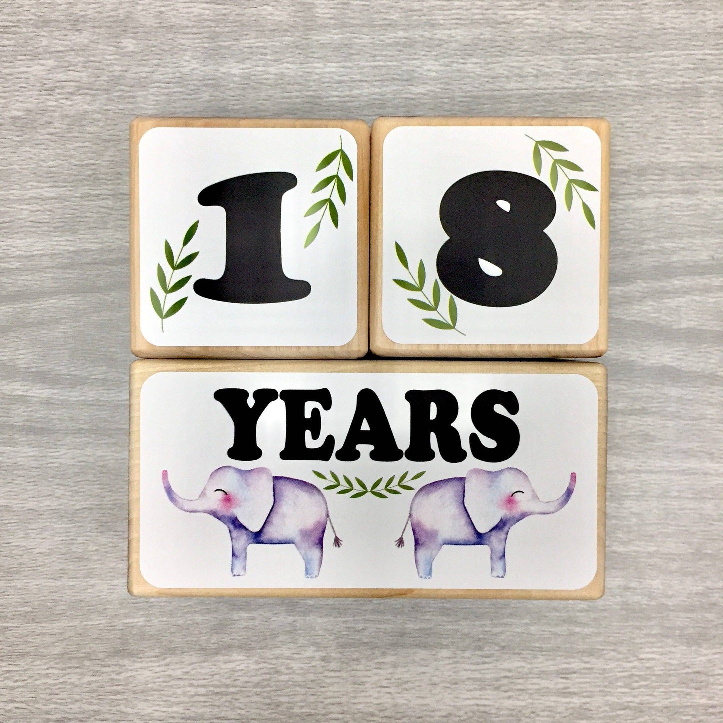 Baby Milestone Blocks - Elephants