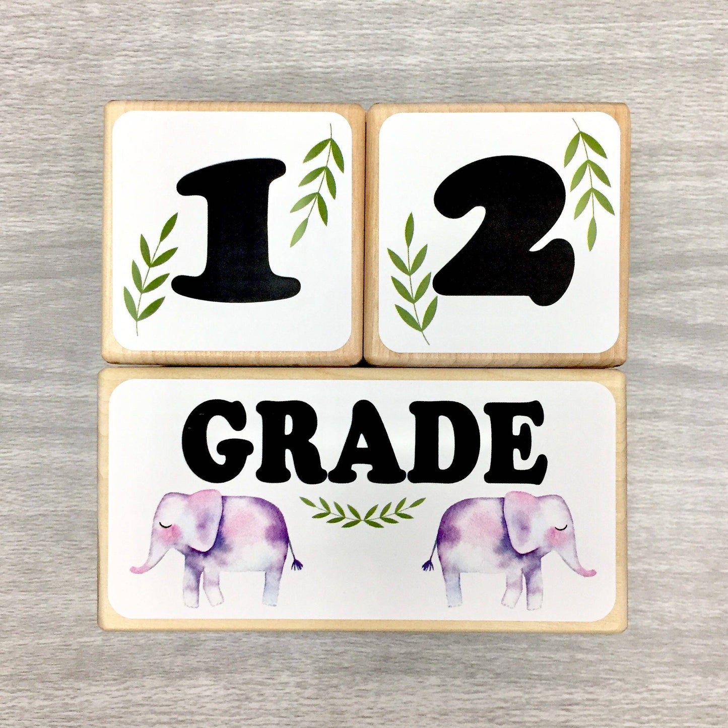 Baby Milestone Blocks - Elephants