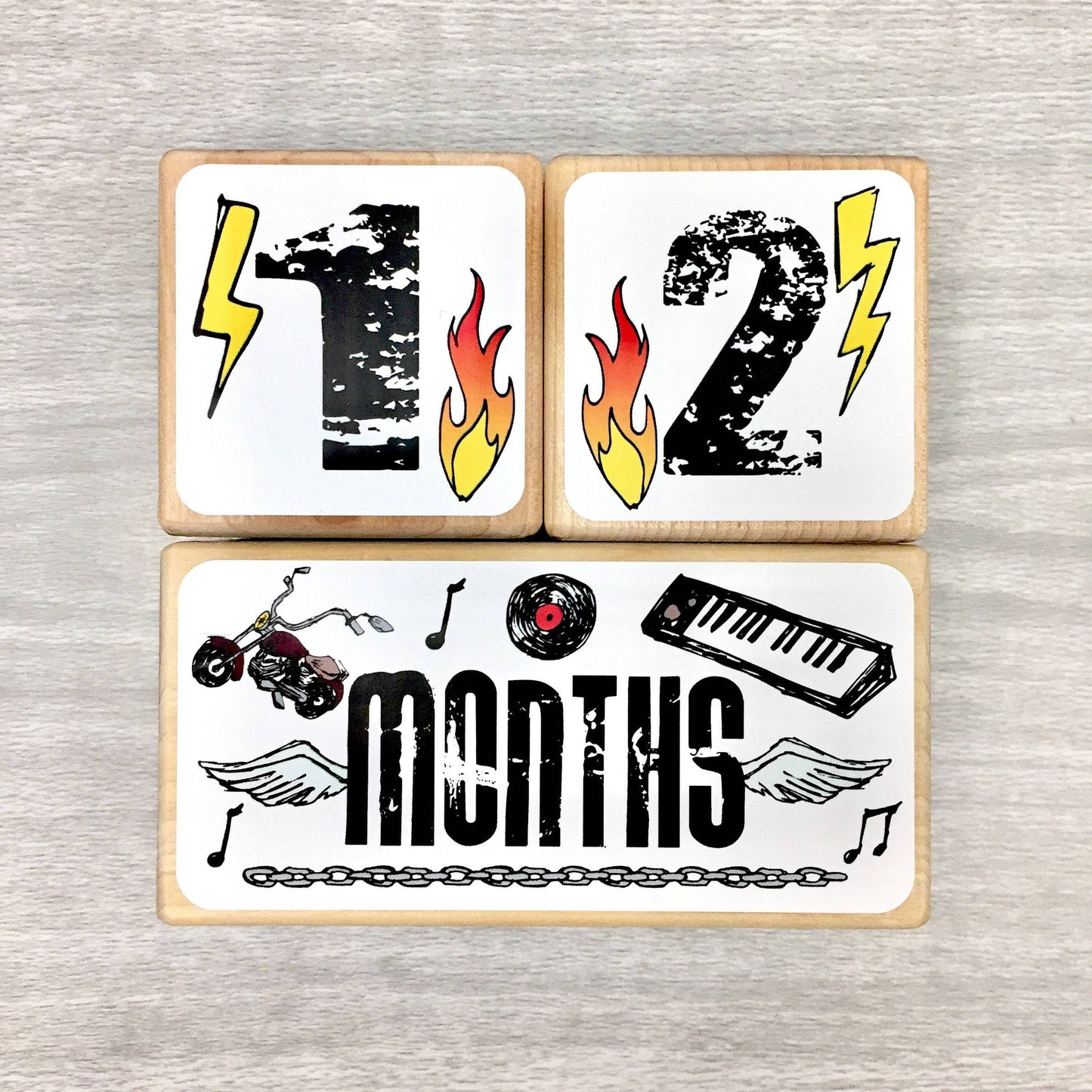 Baby Milestone Blocks - Rock 'n Roll