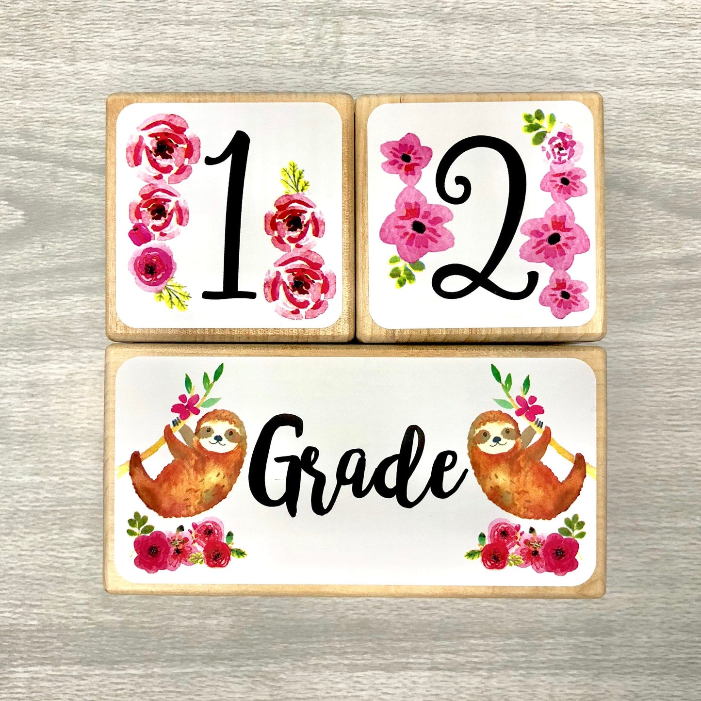 Baby Milestone Blocks - Sloth