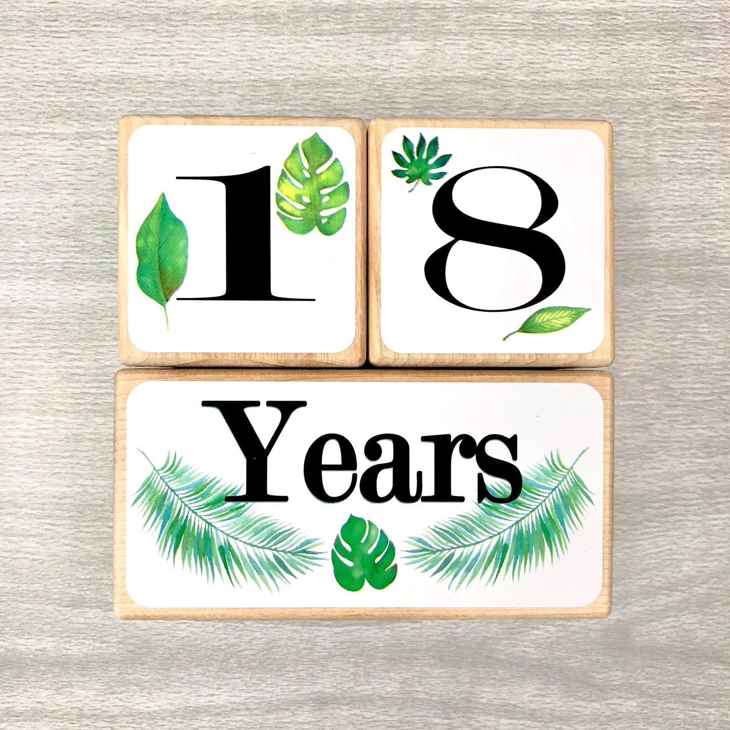 Baby Milestone Blocks - Tropical Greenery