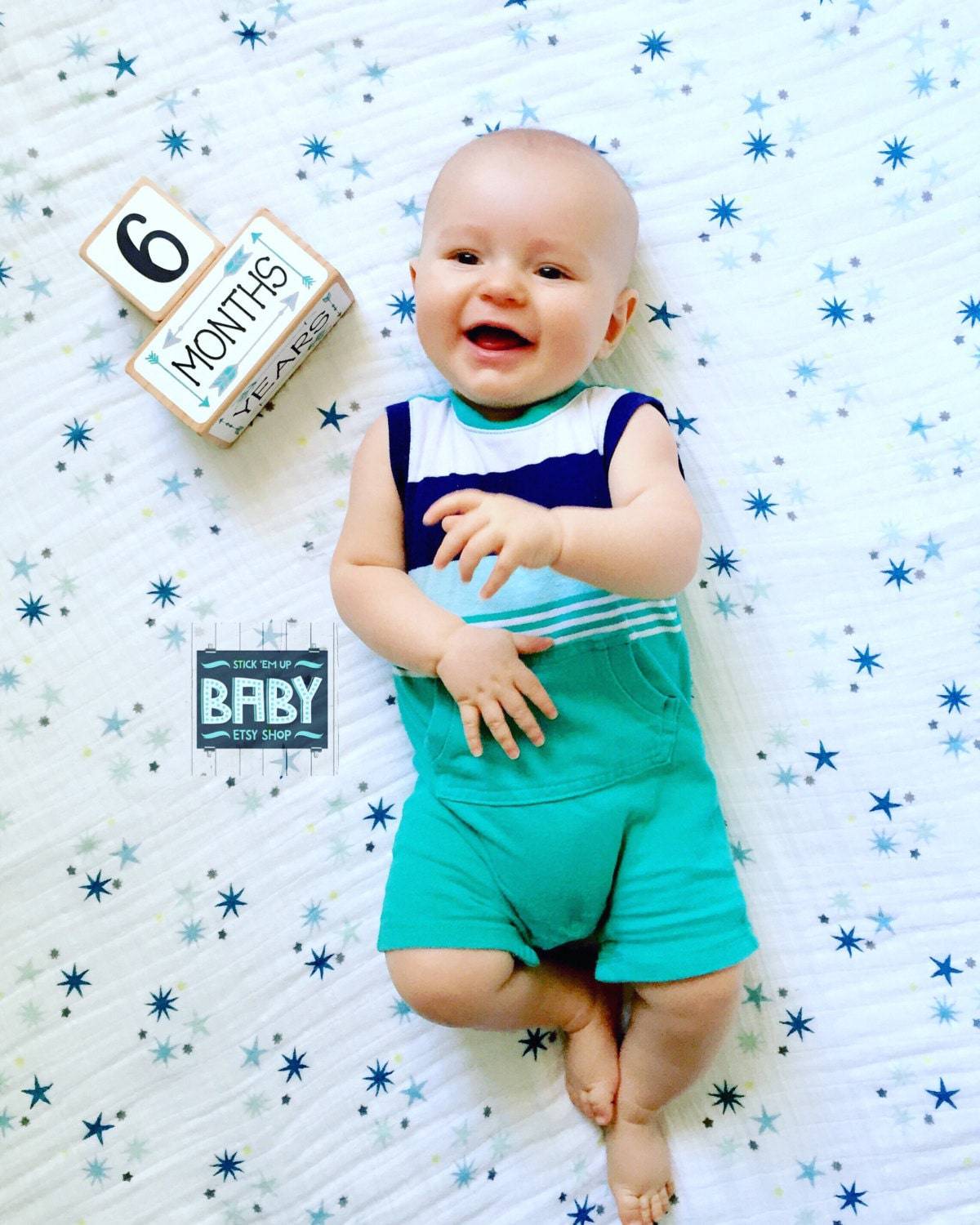 Baby Milestone Blocks - Tropical Greenery