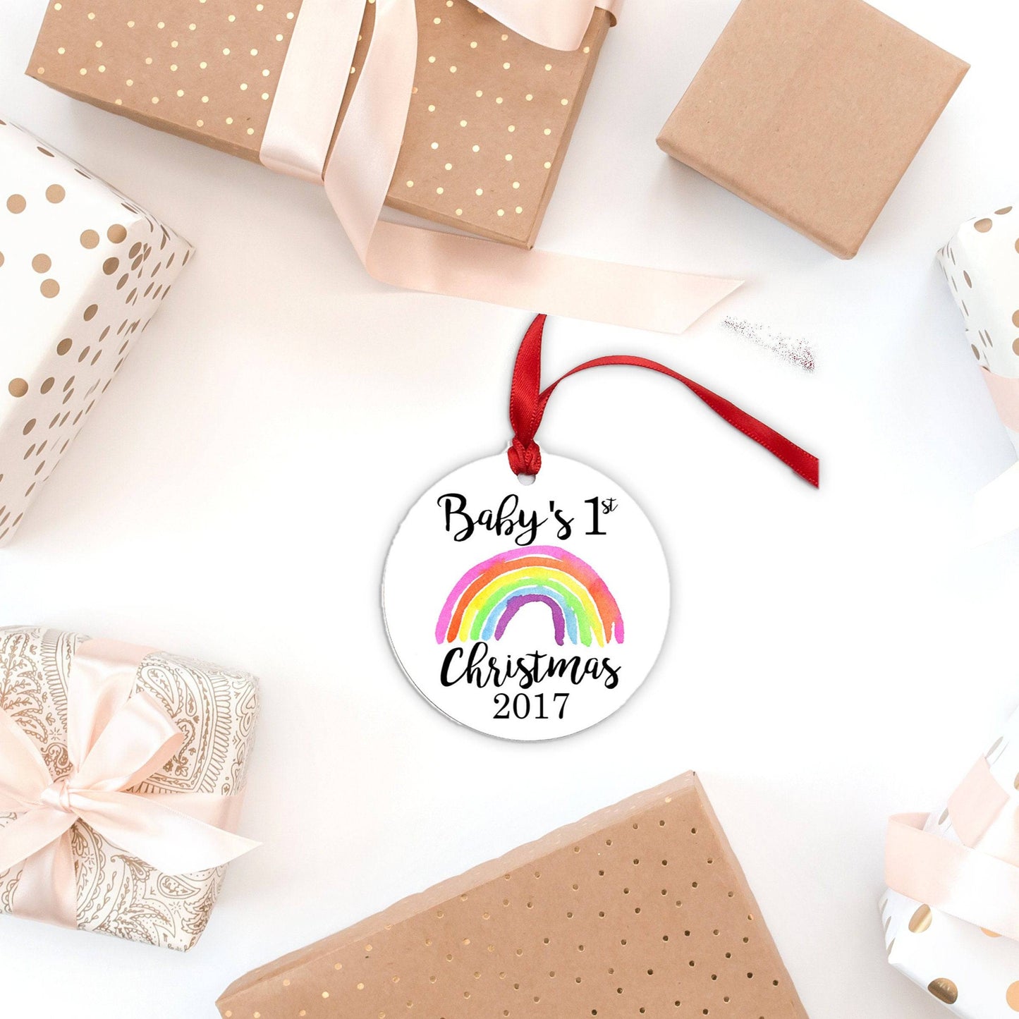 Baby's First Christmas Ornament 2024 | Rainbow Baby