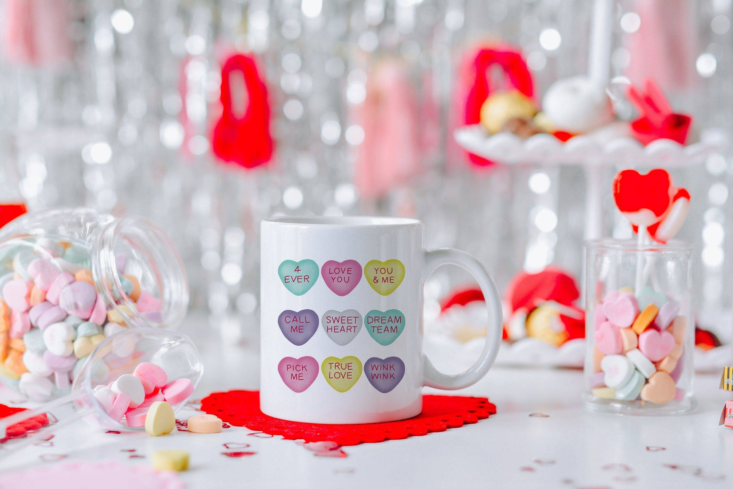 Conversation Heart Mug - Valentine's Day Coffee Mug