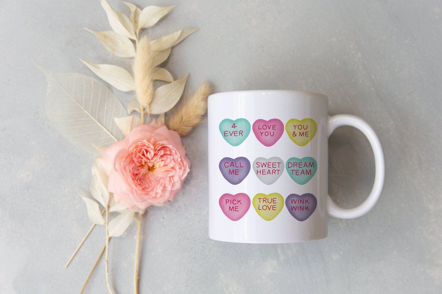 Conversation Heart Mug - Valentine's Day Coffee Mug