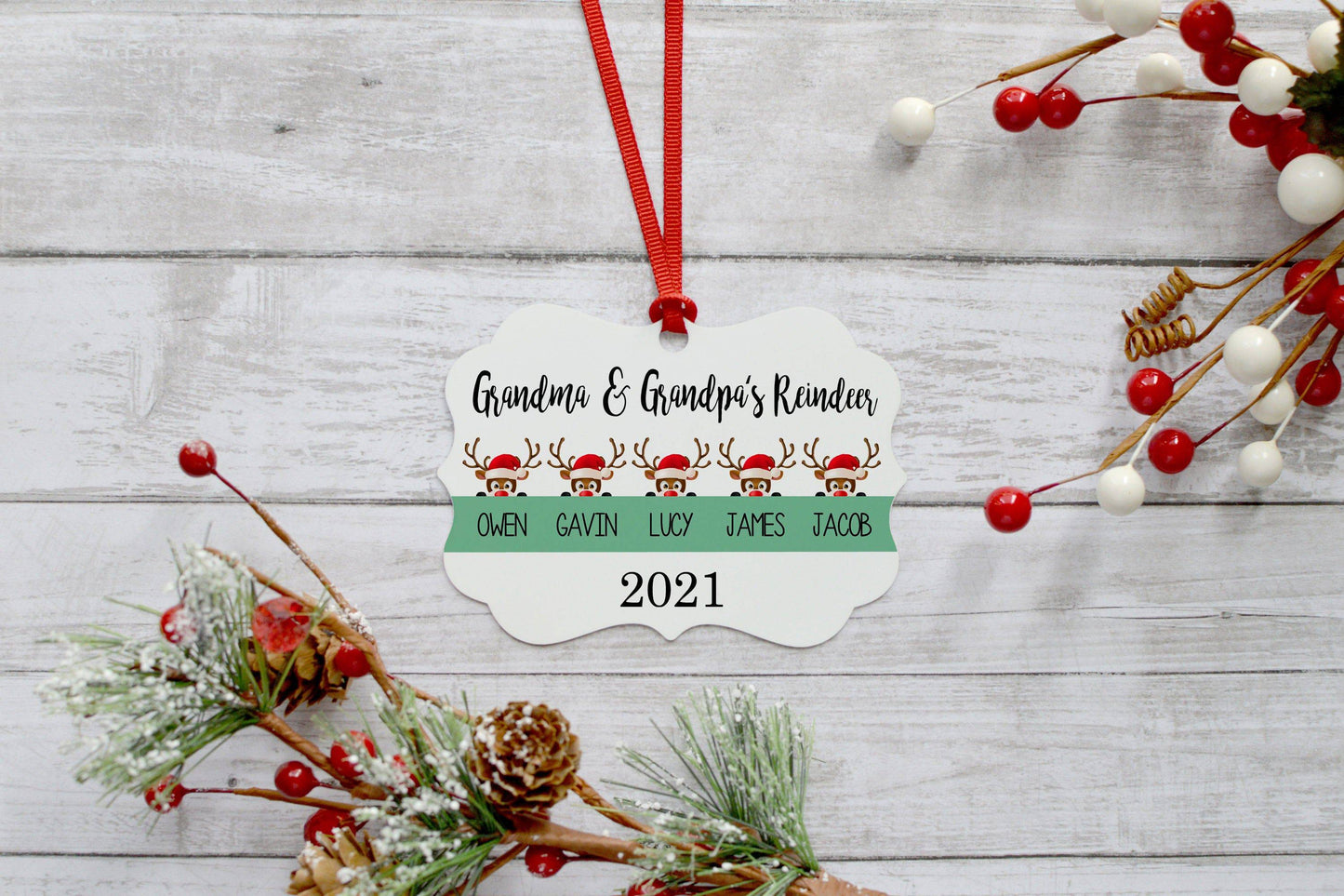 Grandma & Grandpa's Reindeer Ornament | Green Design