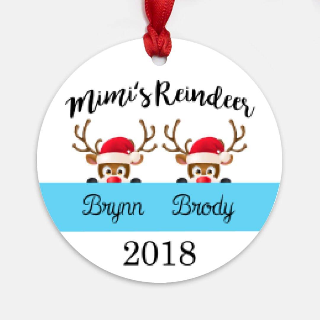 Grandma's Reindeer Round Ornament | Personalized
