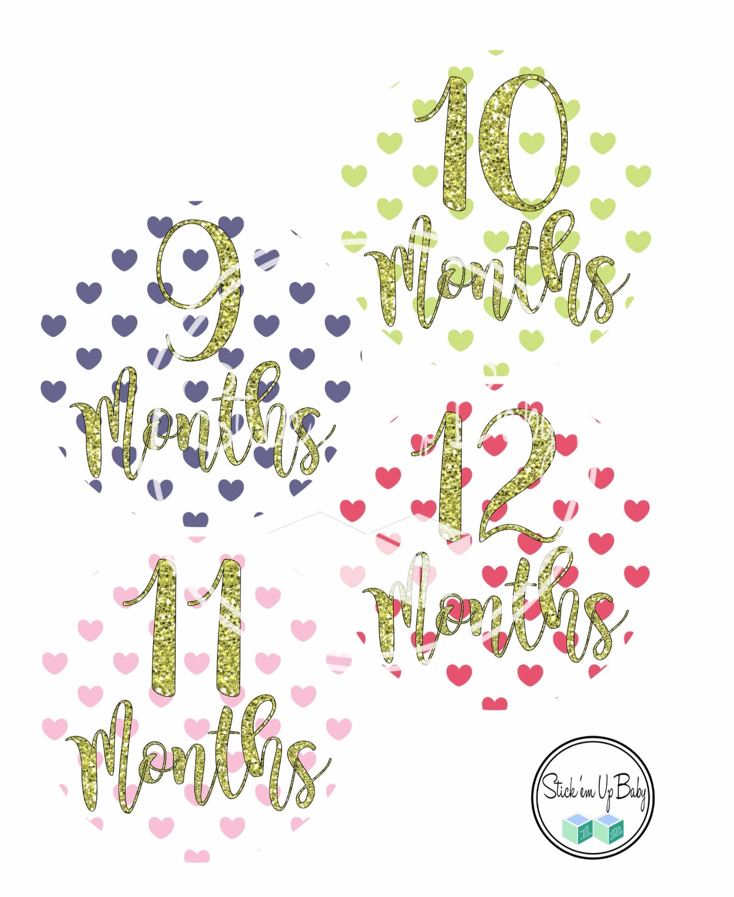 Hearts | Monthly Baby Stickers | Stick’em Up Baby™