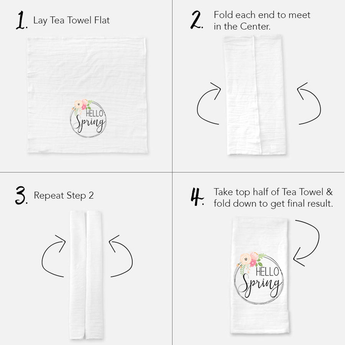 Hello Spring Tea Towel - Easter Decor