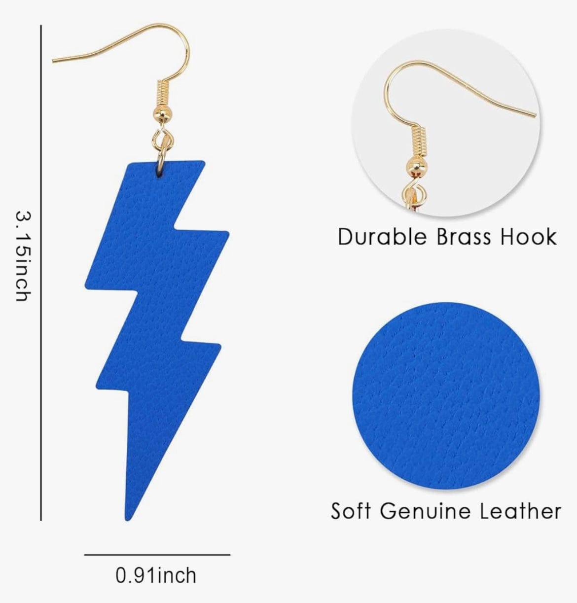 Lightning Bolts Blue Dangle Earrings