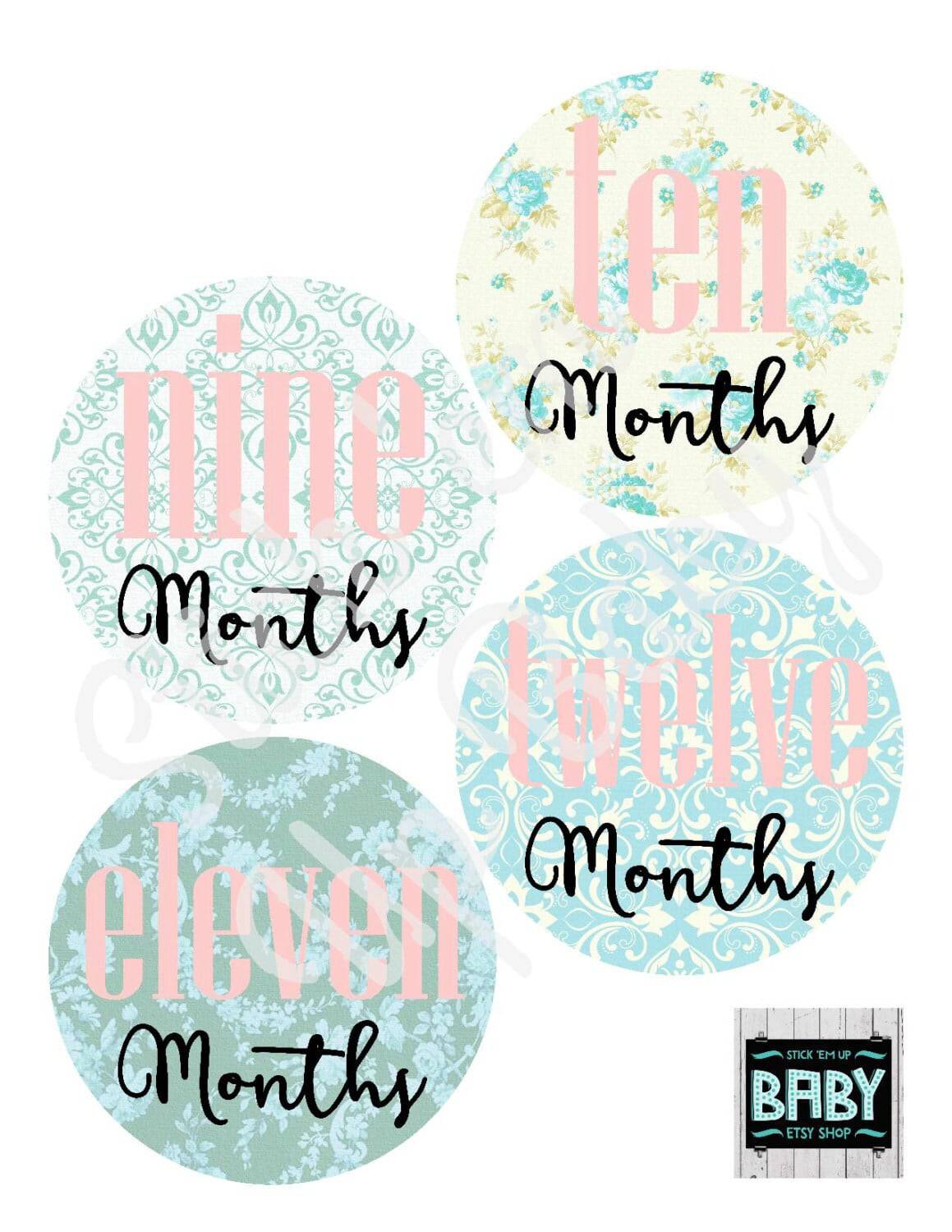 Monthly Baby Stickers - Vintage Floral