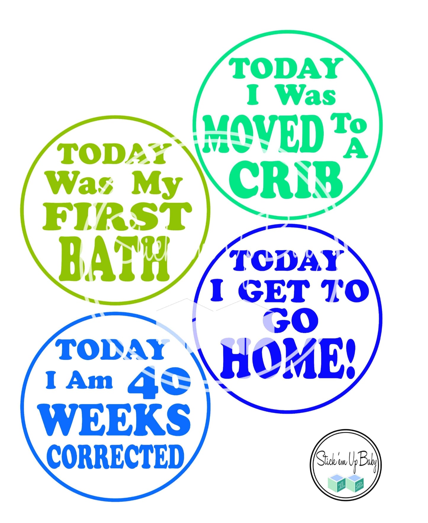 NICU MIlestone Stickers | Monthly Baby Stickers | Stick’em Up Baby™