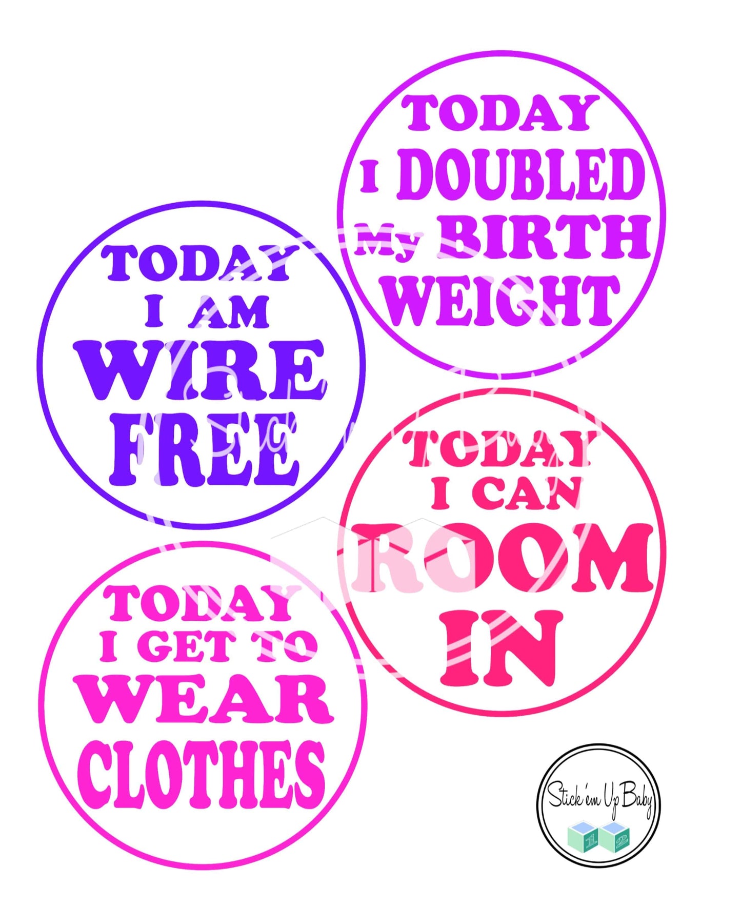 NICU MIlestone Stickers | Monthly Baby Stickers | Stick’em Up Baby™