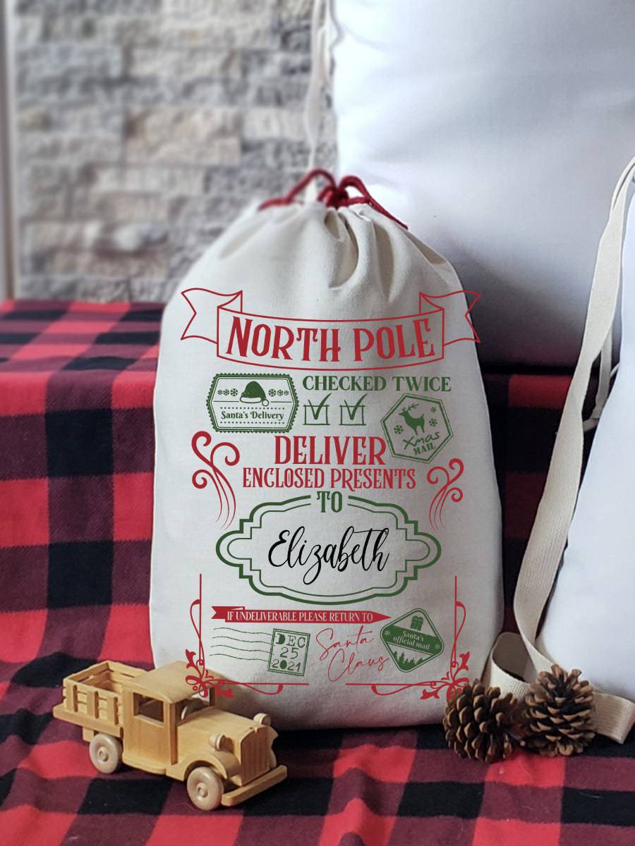 North Pole Deliver Enclosed Santa Sacks