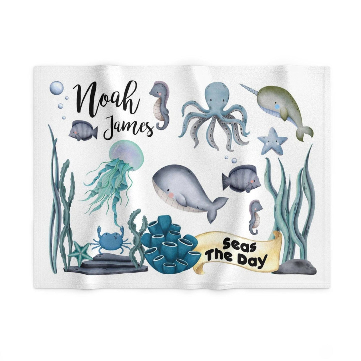 Ocean "Seas The Day" Baby Blanket