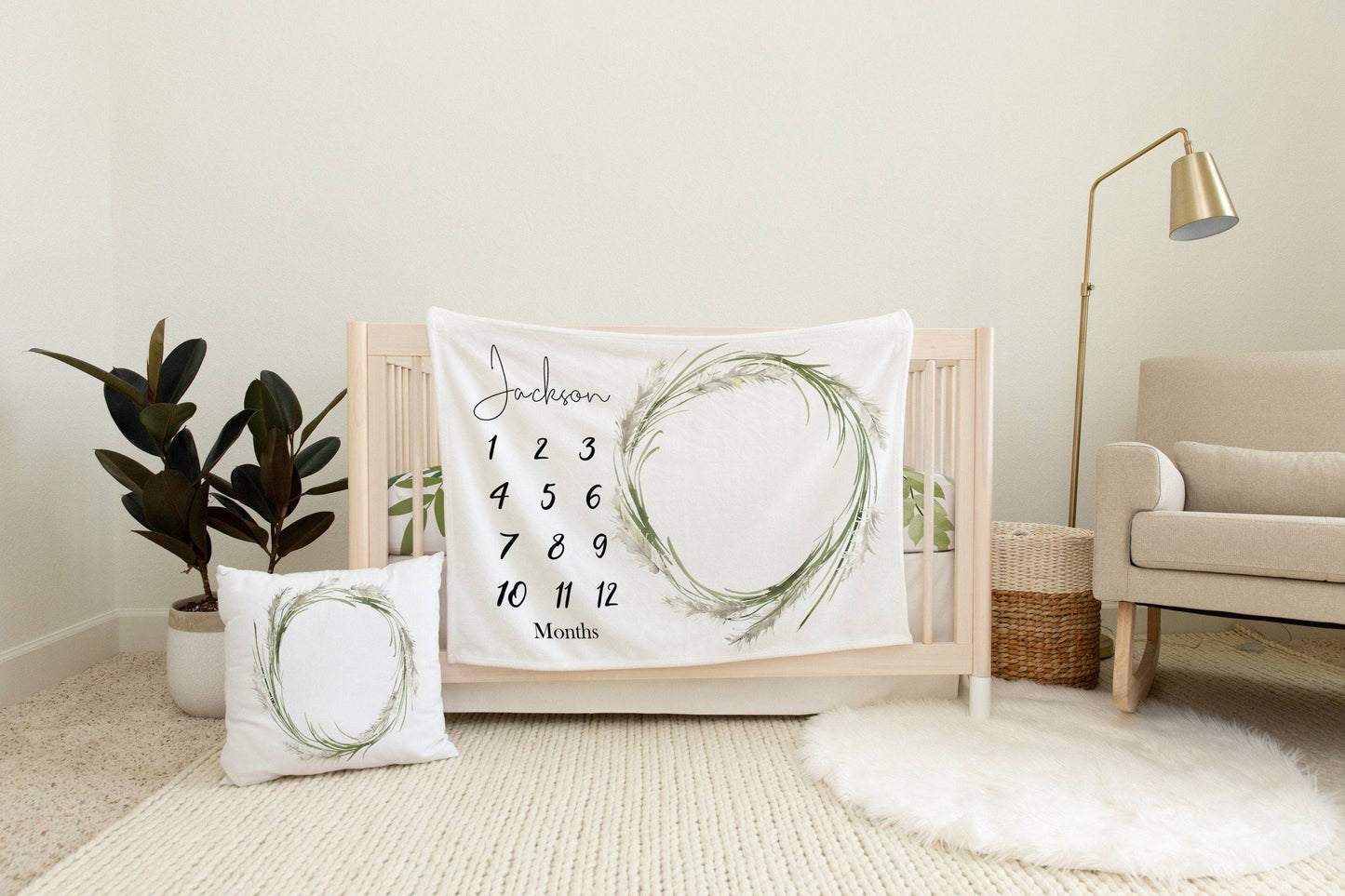 Pampas Grass Baby Milestone Blanket