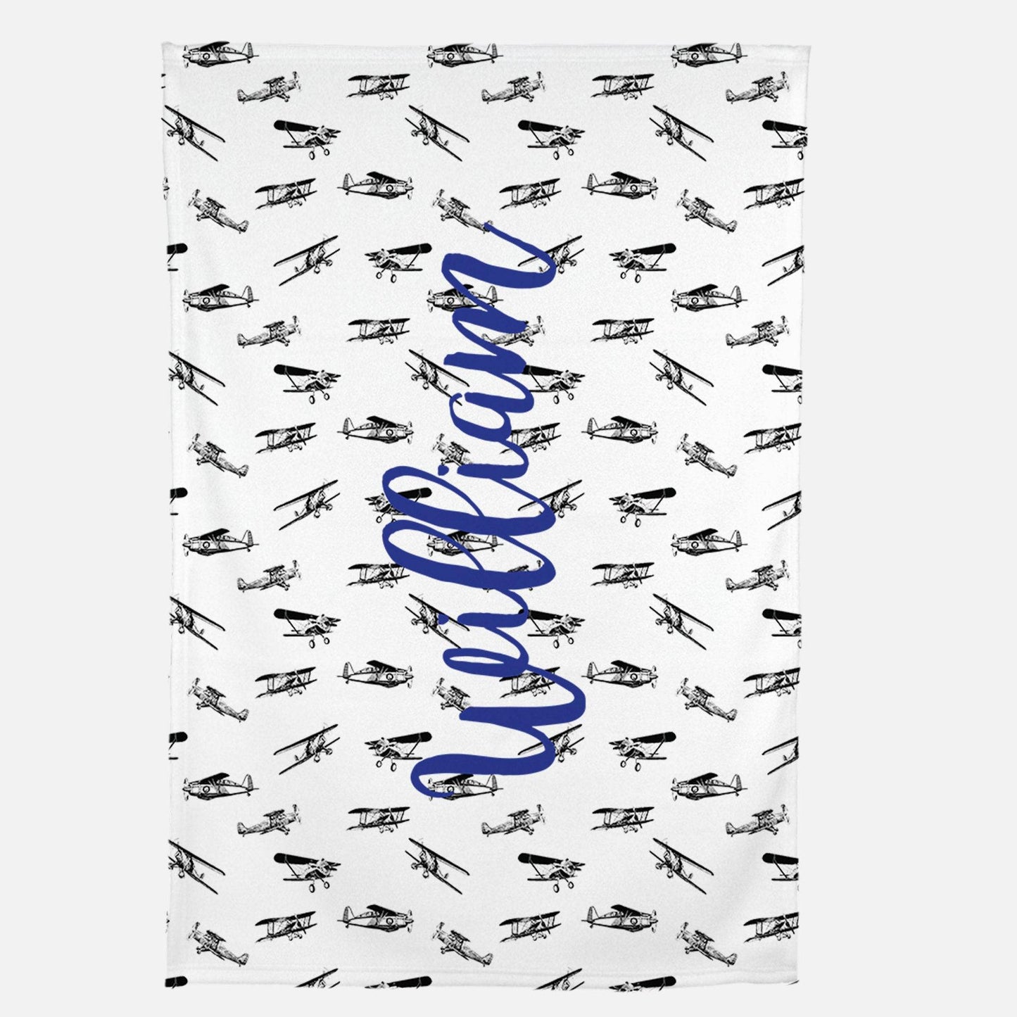 Personalized Airplane Blanket - Baby Boy Blanket