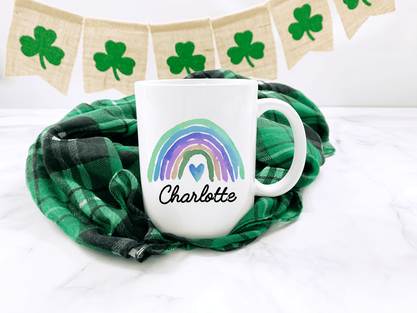 Personalized Blue Rainbow Mug