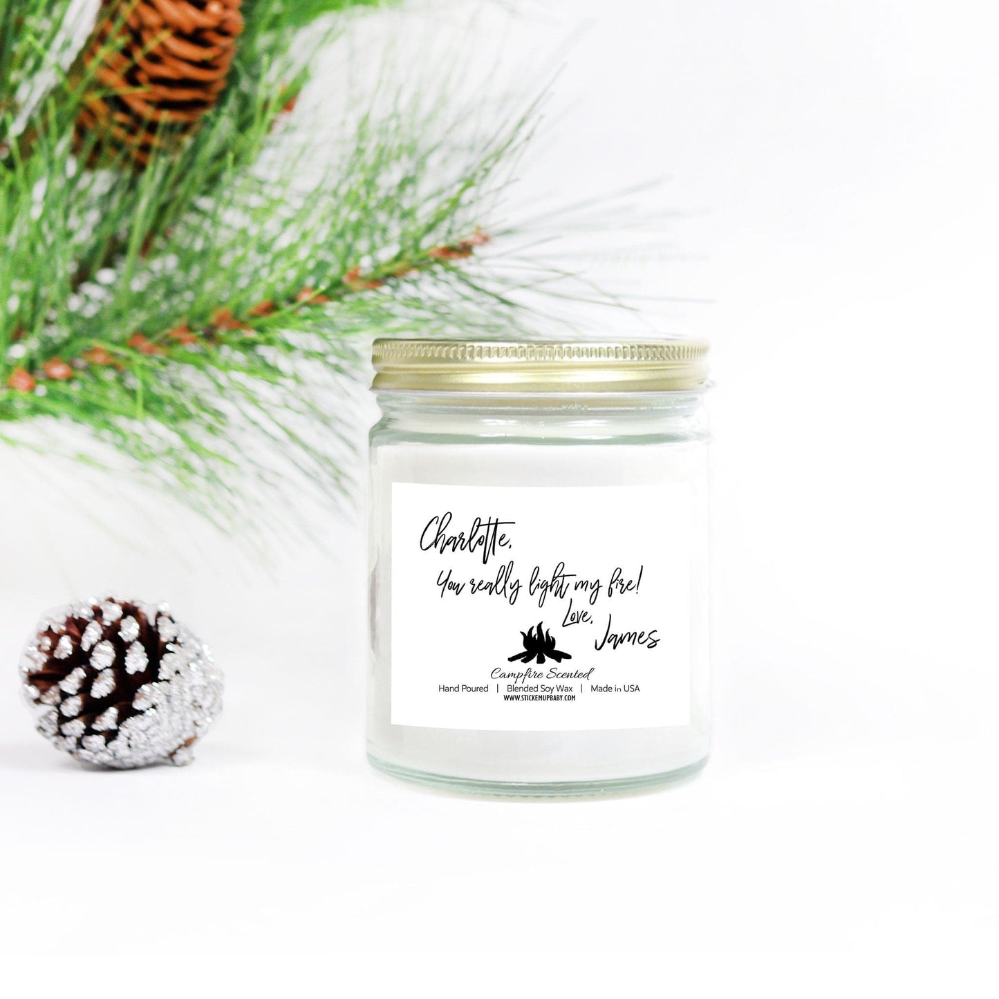 Personalized Candle Valentine's Gift - You Light My Fire