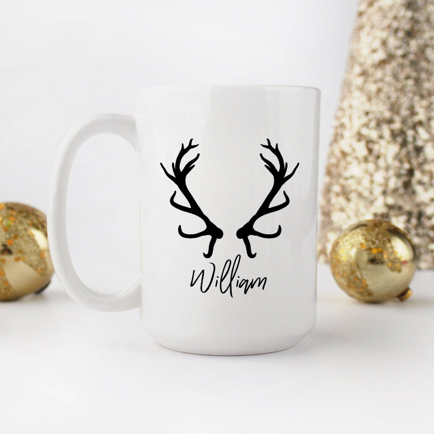 Personalized Deer Antler Mug | Gift for Hunters