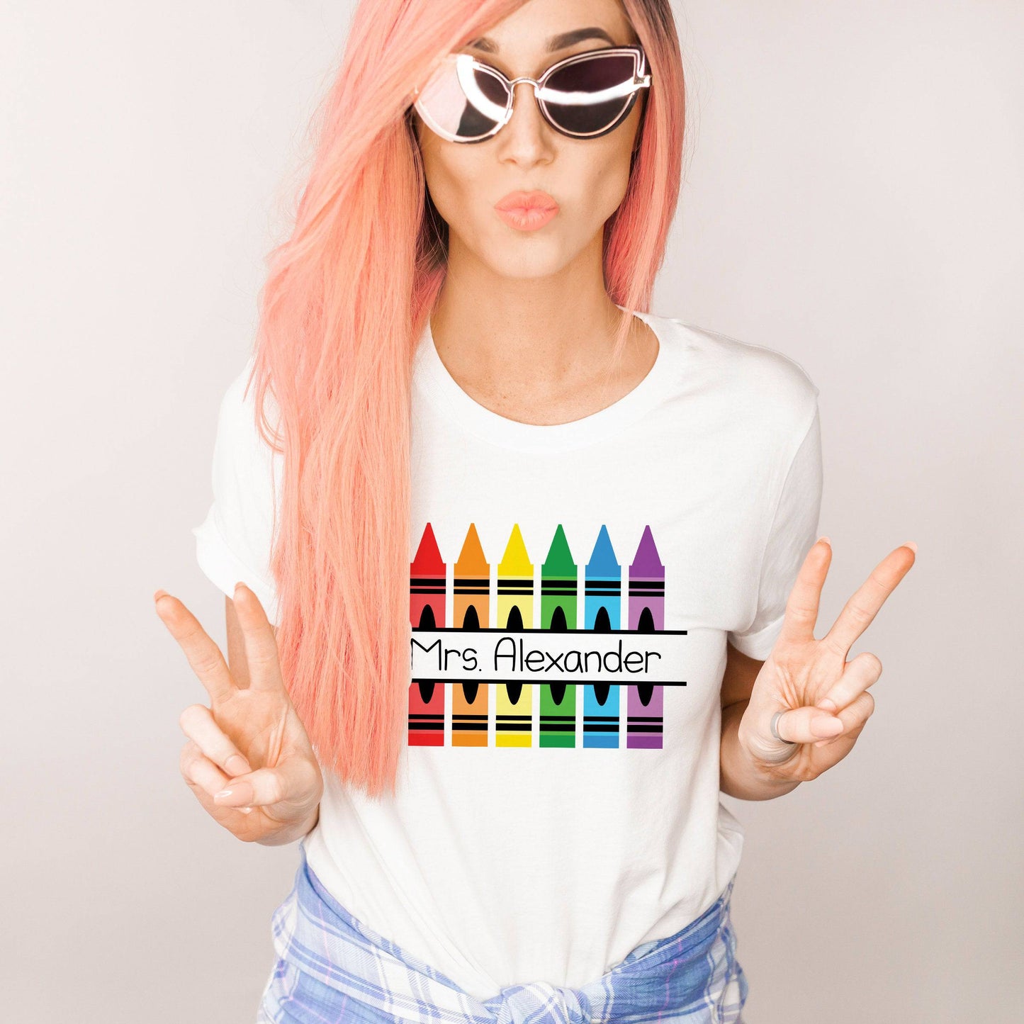 Personalized Teacher Shirt - Crayon Box Shirt