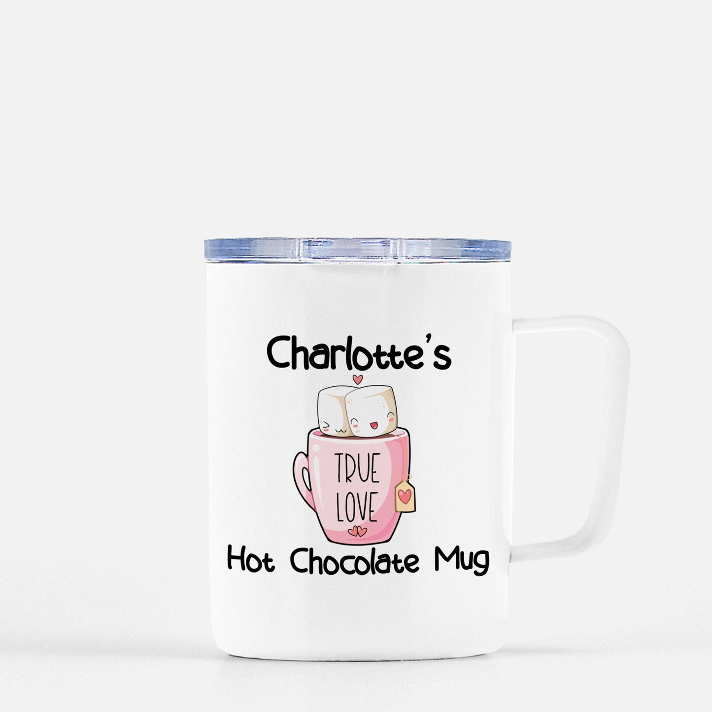Personalized True Love Marshmallow Mug | Pink Design