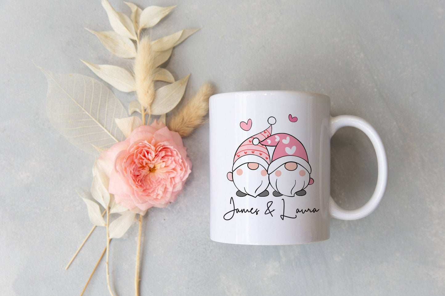 Personalized Valentine's Gnome Couple Mug