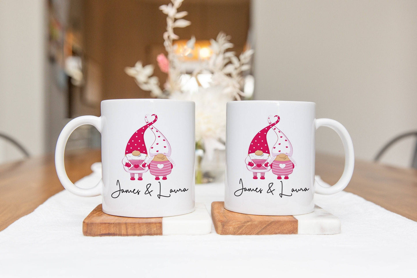 Personalized Valentine's Gnome Couple Mug
