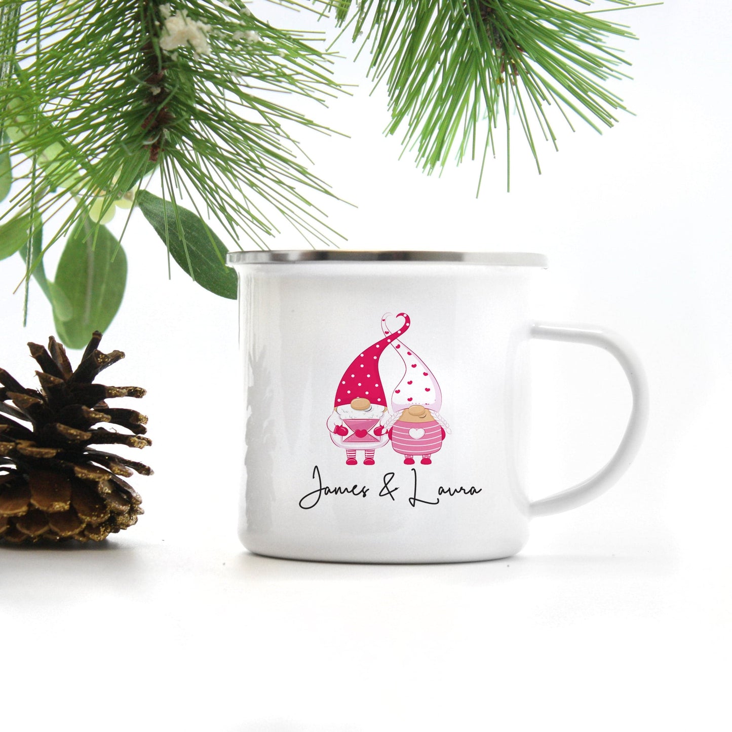 Personalized Valentine's Gnome Couple Mug