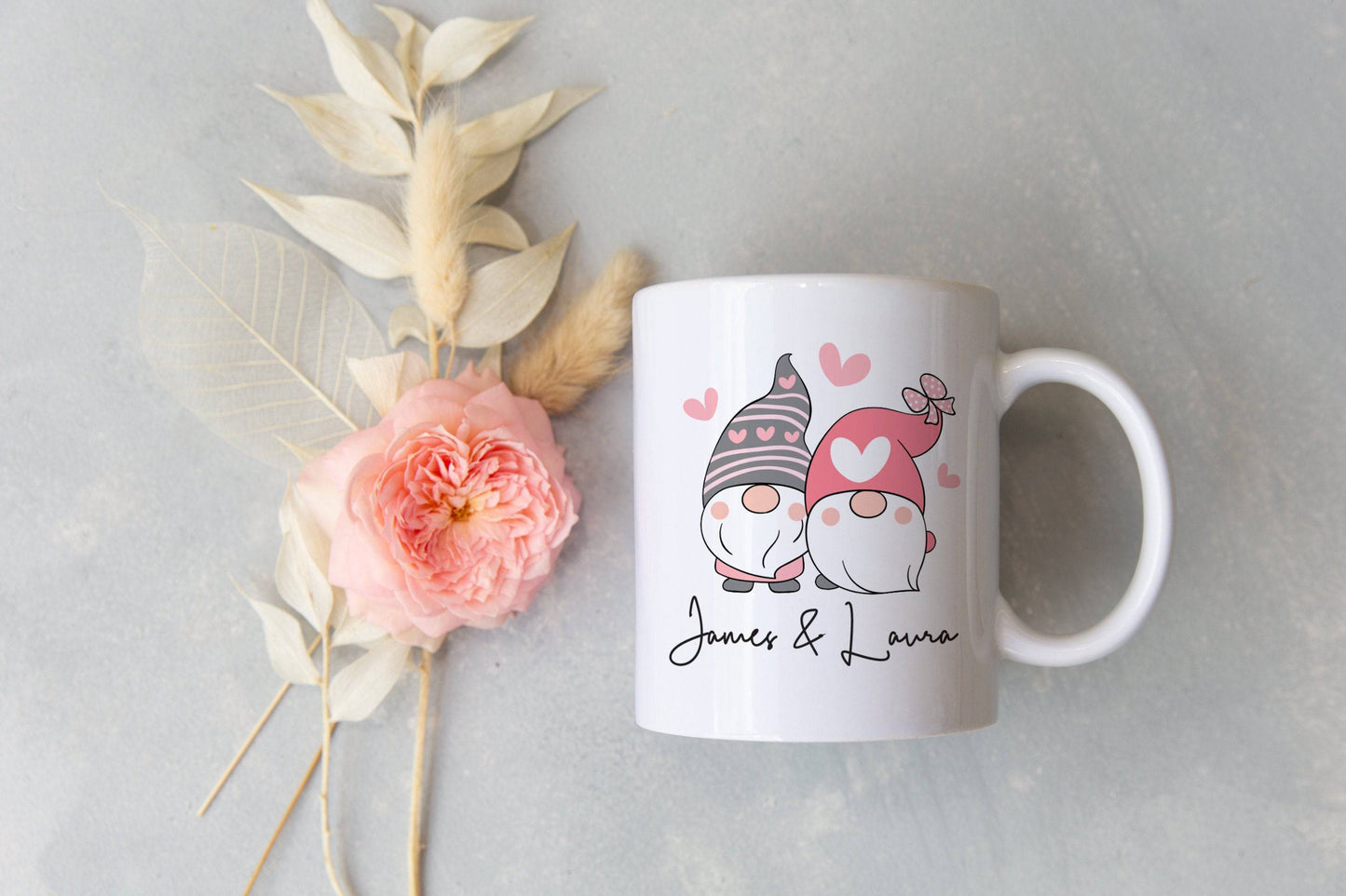 Personalized Valentine's Gnome Couple Mug