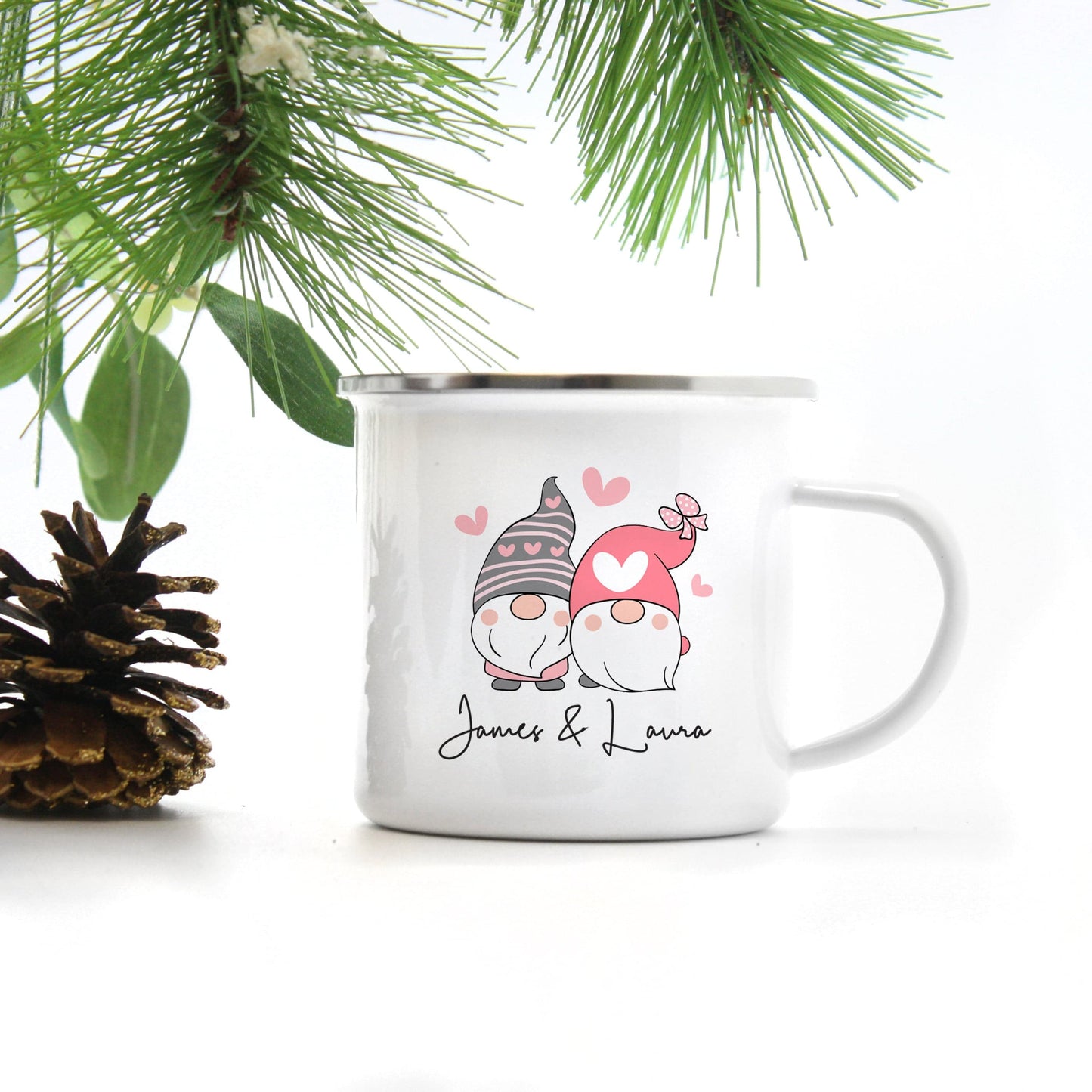Personalized Valentine's Gnome Couple Mug