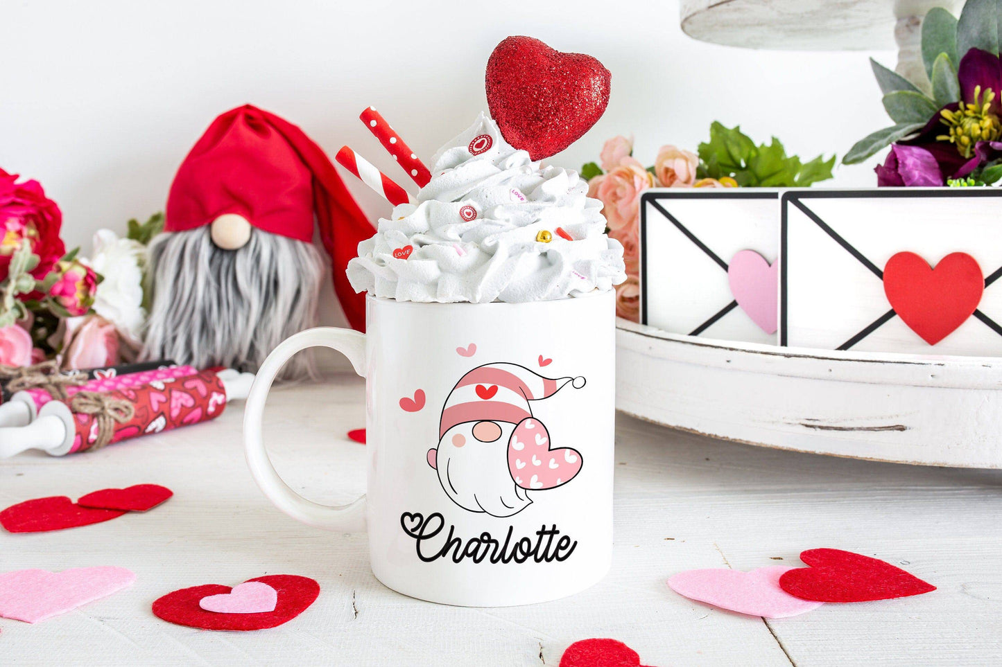 Personalized Valentine's Gnome Mug