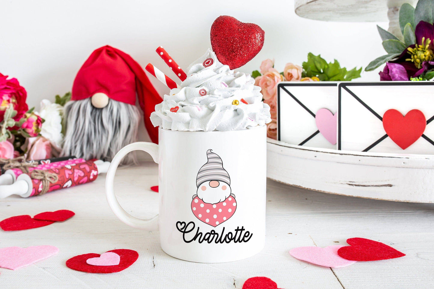 Personalized Valentine's Gnome Mug