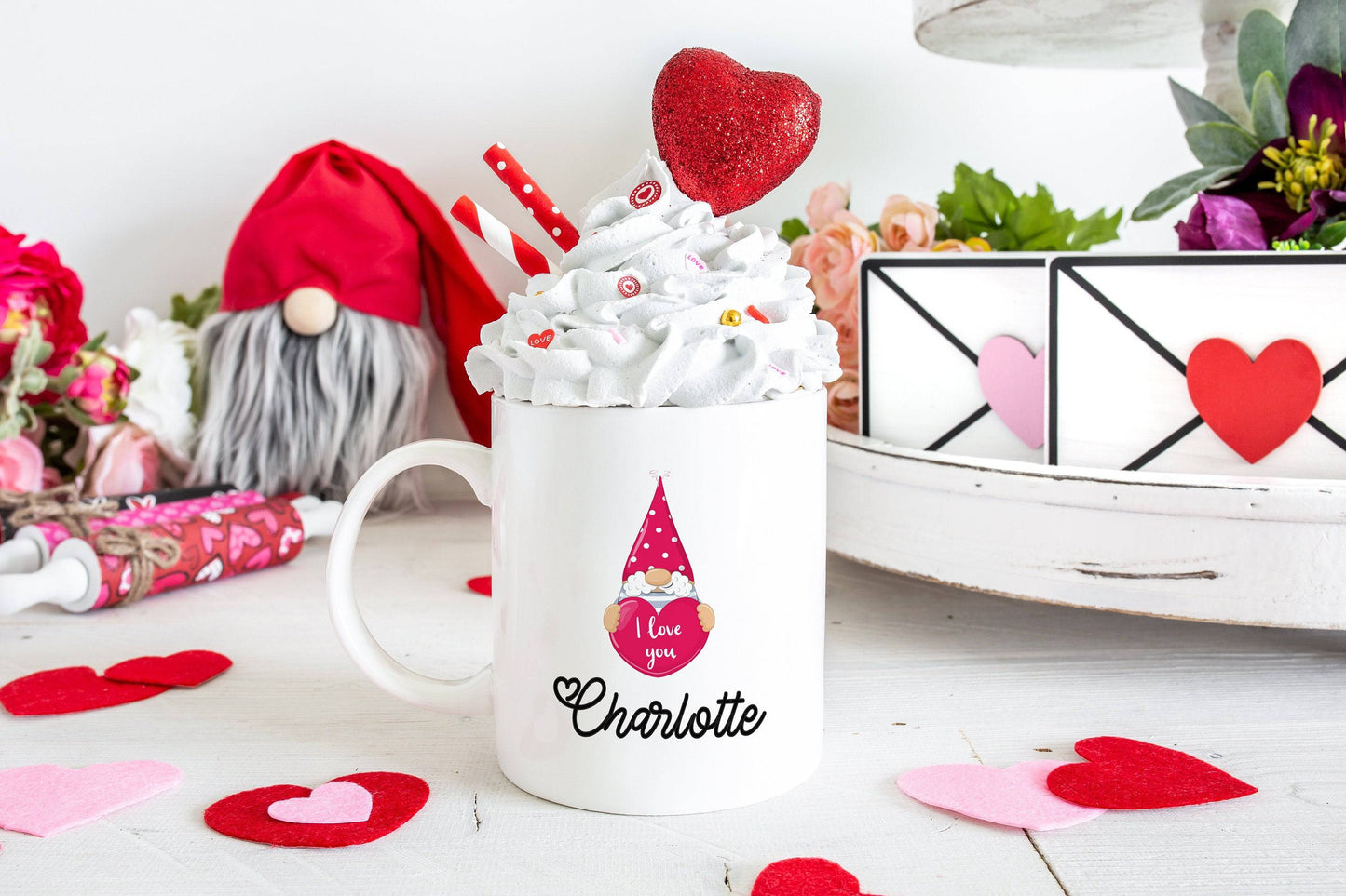 Personalized Valentine's Gnome Mug