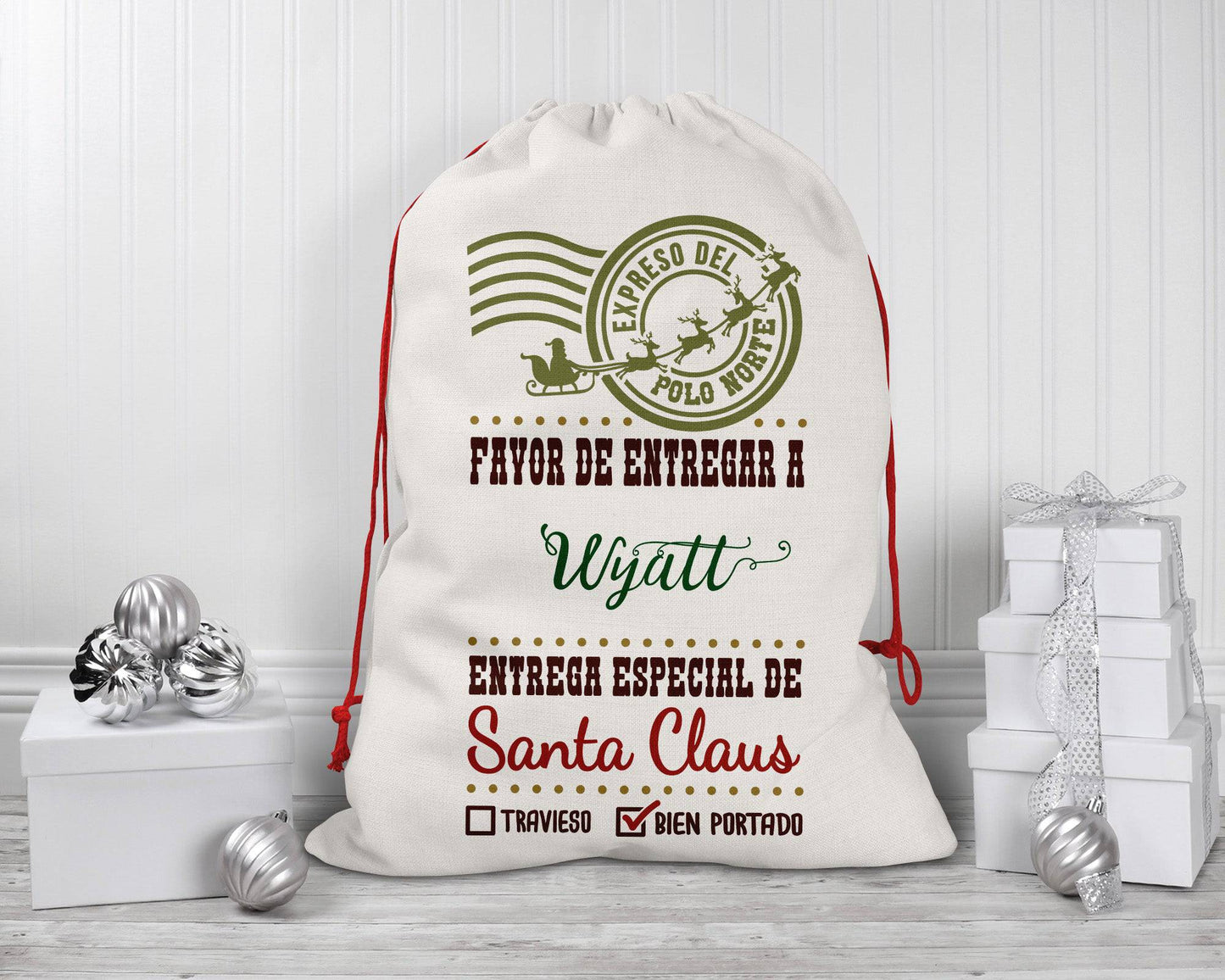 Reindeer Sleigh Expreso Del Polo Norte Santa Sacks