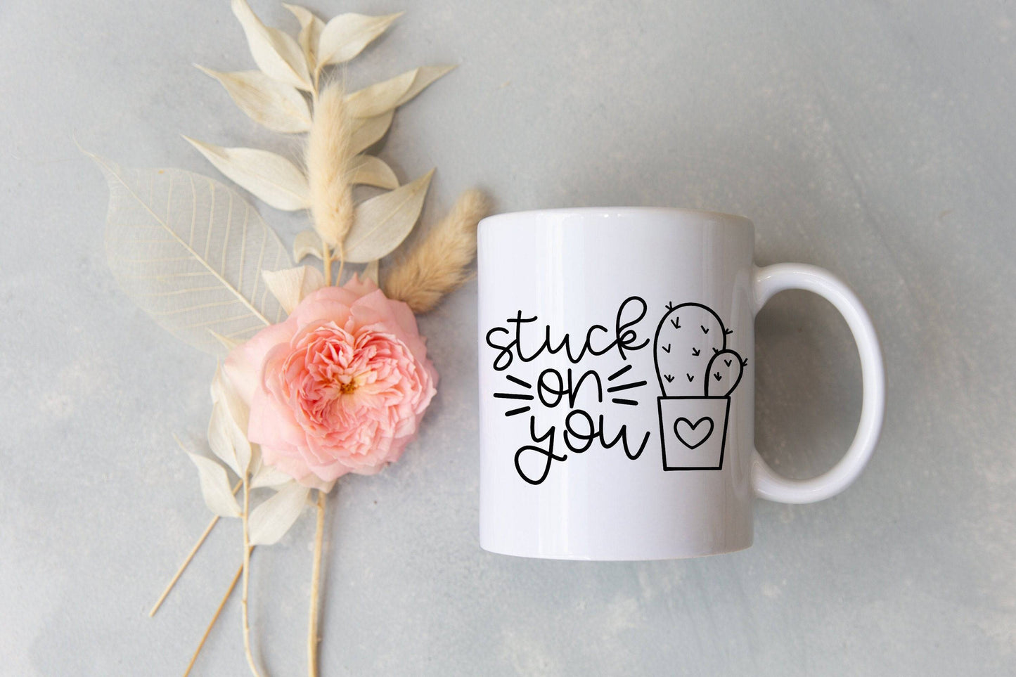 Stuck on You - Valentine's Coffee Mug - Plant Lover Gift