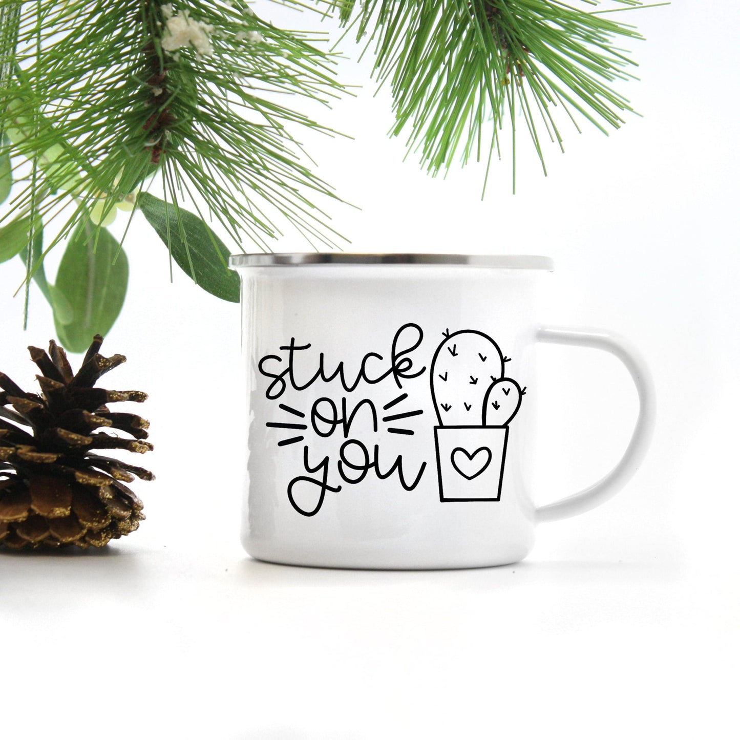 Stuck on You - Valentine's Coffee Mug - Plant Lover Gift