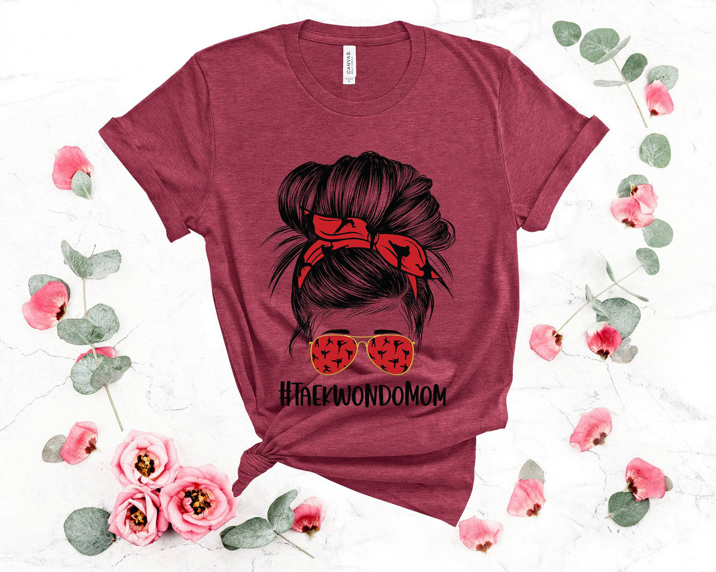 Taekwondo Mom Shirt | Taekwondo Messy Bun T-shirt | Mom Sports Shirts