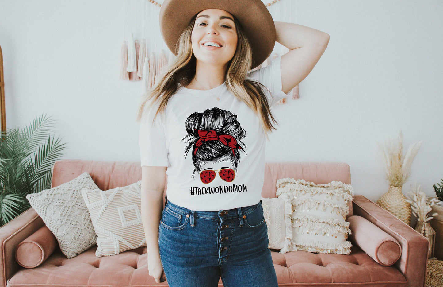 Taekwondo Mom Shirt | Taekwondo Messy Bun T-shirt | Mom Sports Shirts