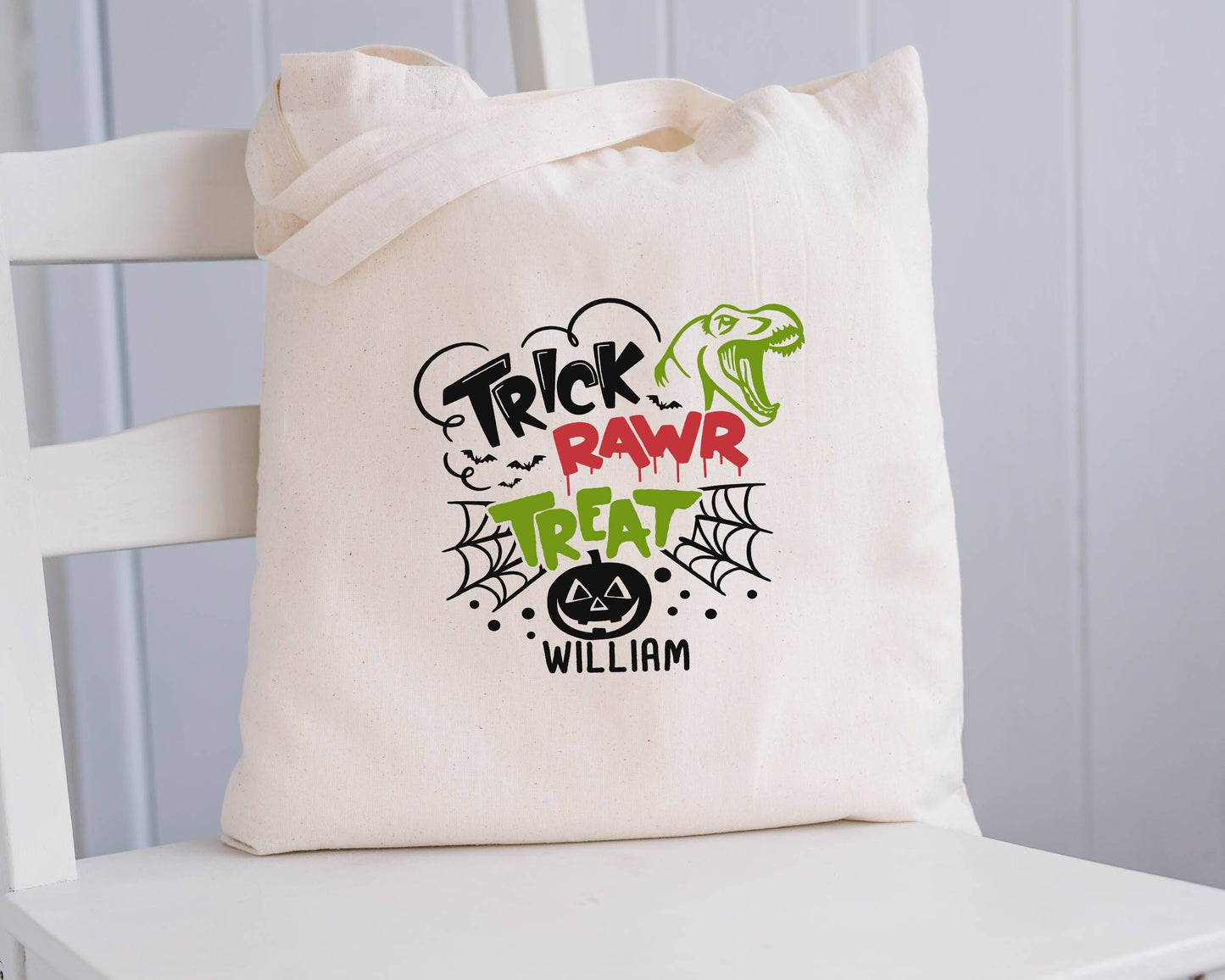 Trick or Treat Bags - Personalized Dinosaur Halloween Bag