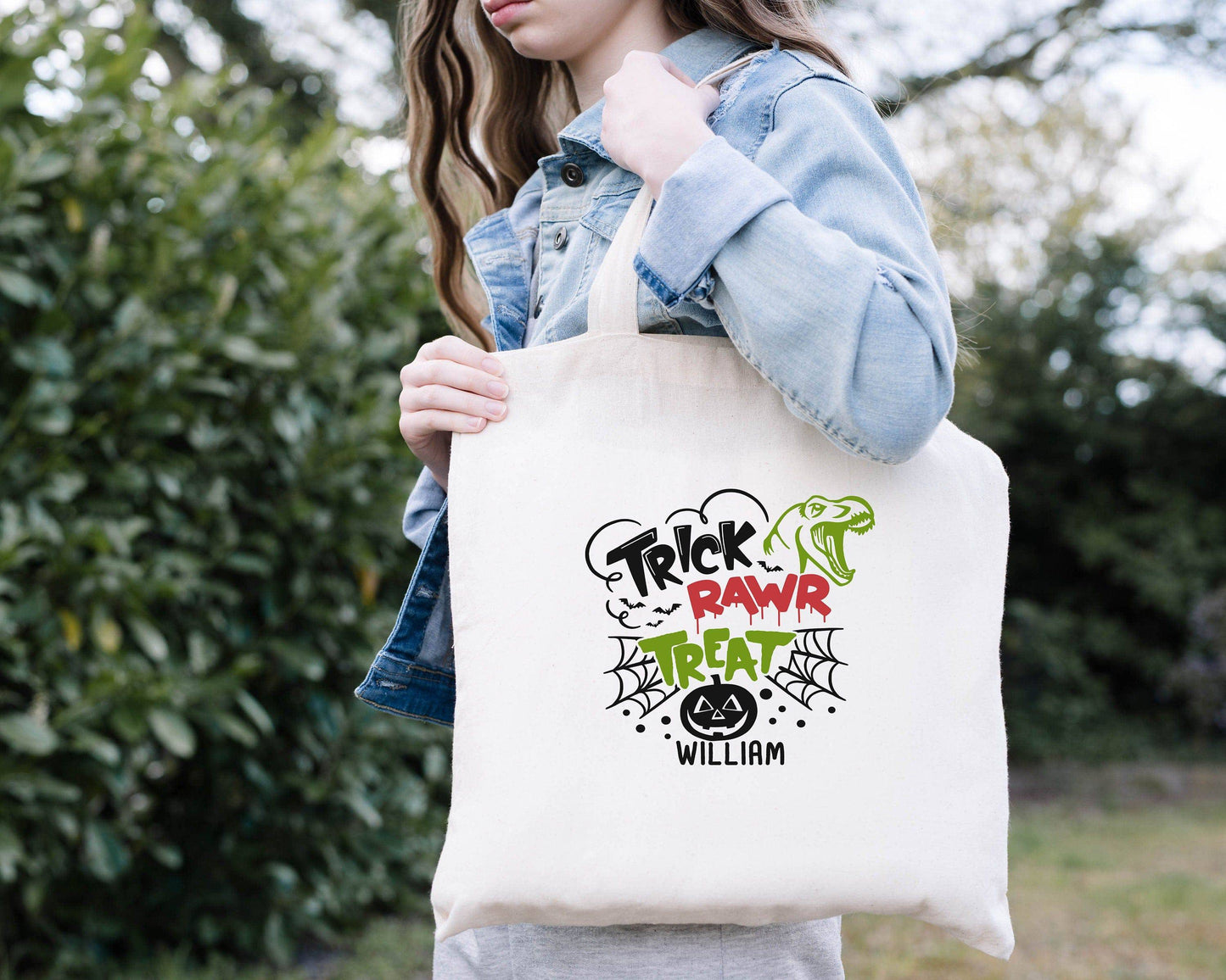 Trick or Treat Bags - Personalized Dinosaur Halloween Bag