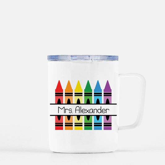 Personalized Teacher Mug - Crayon Box