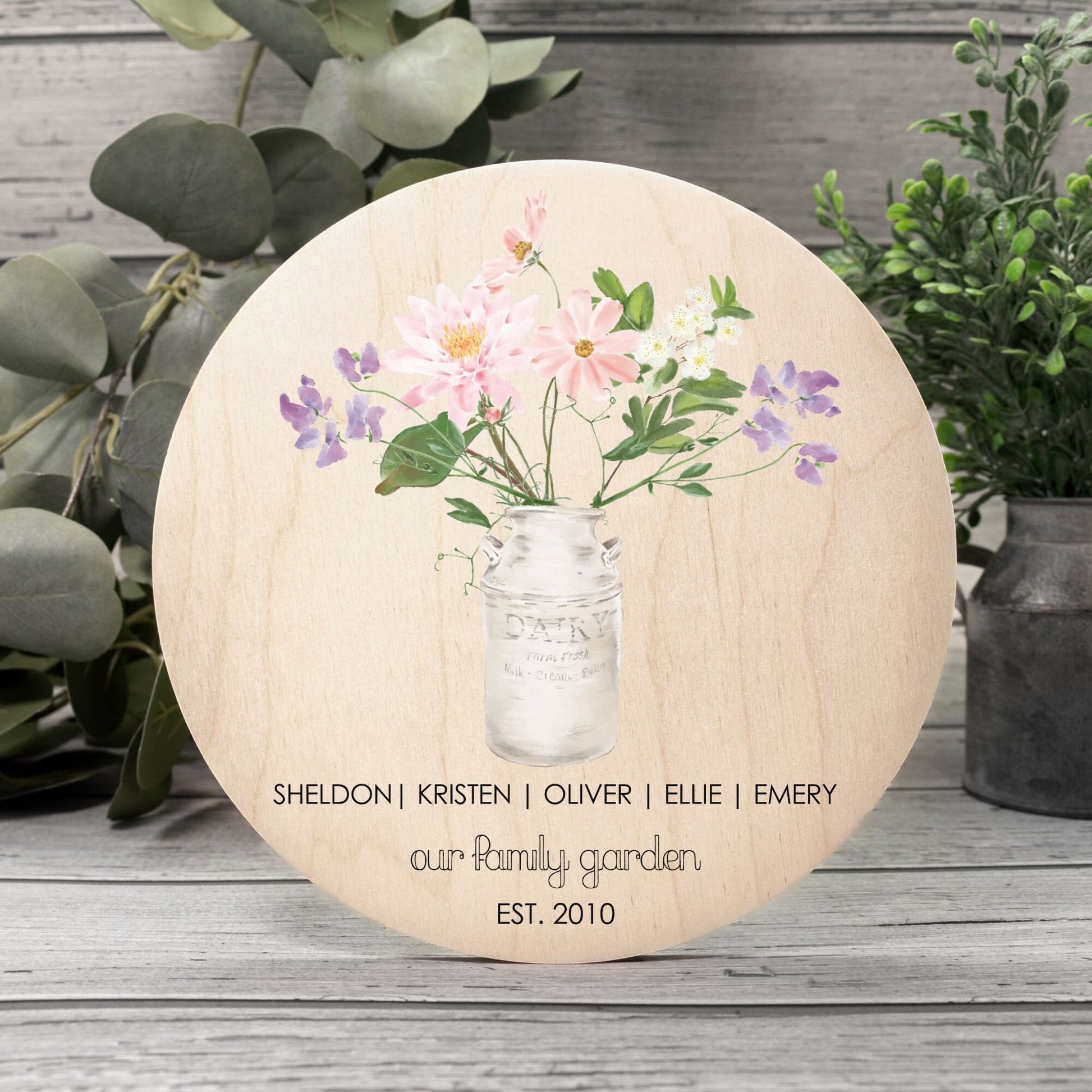 Personalized Gift for Mom | Birth Flower | Our Family Garden | Family Wooden Name Sign | Home Decor Wall Art | Modern Farmhouse Wall Decor
