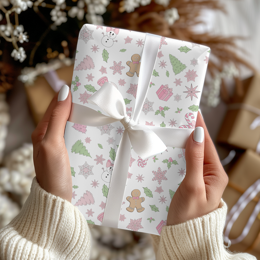 a woman holding a wrapped present in her hands