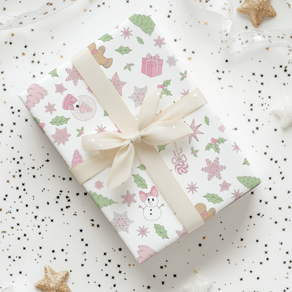 a present wrapped in wrapping paper with a bow