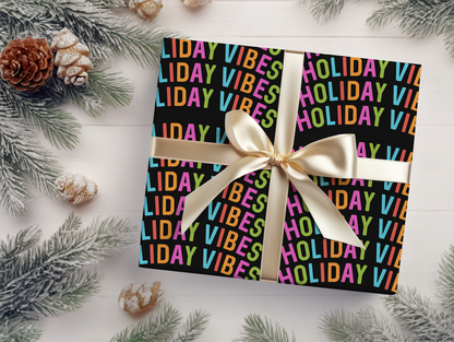 a gift wrapped in a holiday wrapping paper with a bow