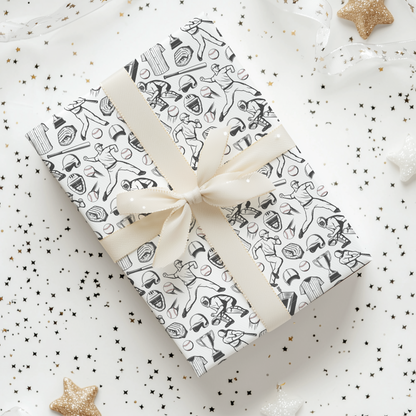 Baseball Christmas Wrapping Paper - Luxury Holiday Wrapping Paper