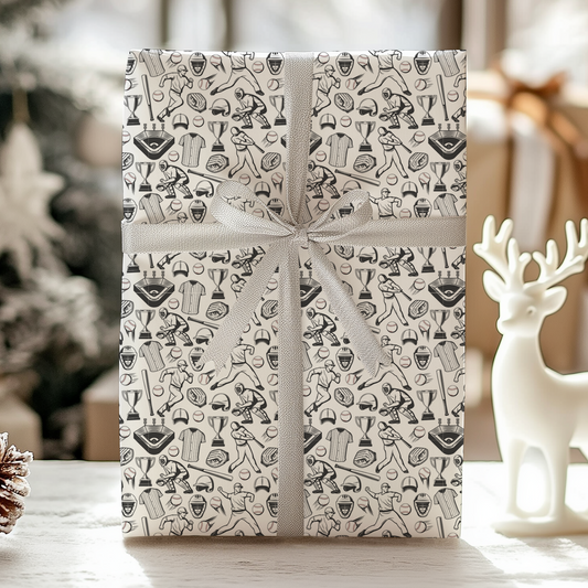 Baseball Christmas Wrapping Paper - Luxury Holiday Wrapping Paper